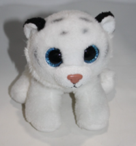 Ty Beanie Babies Boos Tundra White Tiger 6" Plush Blue Glitter Eyes Stuf... - $10.40