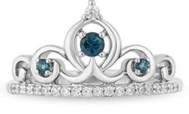 Enchanted Disney Cinderella Round London Blue Topaz Ring, 14K Engagement Ring,  - £101.21 GBP