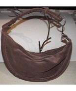 Fossil Hobo Shoulder Bag Chocolate Brown Suede Leather Classic Style - £29.52 GBP