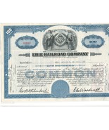 Erie Railroad Co.. Stock Certificate 1947 Green - 100 Shares - £7.58 GBP