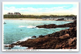 Postcard Bailey&#39;s Beach And Spouting Rock Newport Rhode Island - £4.44 GBP