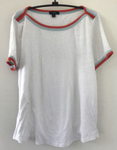 J Crew White Orange Teal Short Sleeve T Shirt Large - £799.35 GBP