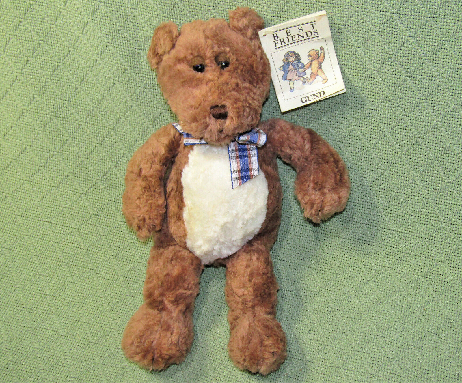 Primary image for GUND BEST FRIENDS TEDDY BEAR 13" PLUSH STUFFED ANIMAL WITH HANG TAG BROWN IVORY