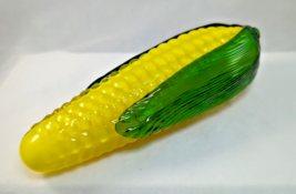 Vintage Murano Style Blown Glass Yellow Corn On The Cob Vegetable 7.5” Art Glass - £7.85 GBP