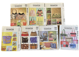7 Sewing Patterns McCall's Handbags Purses Totes Uncut Fashion Accessories - $28.01