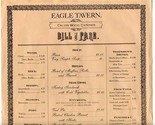 Eagle Tavern Bill of Fare Clinton Michigan Greenfield Village Michigan 1... - $17.82