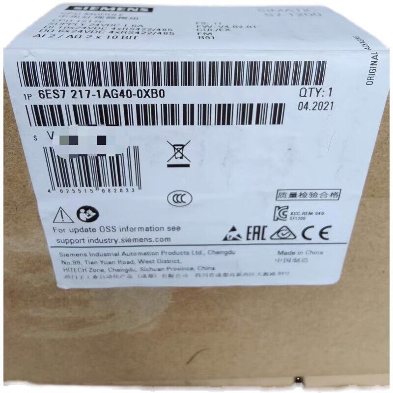 New Siemens Module 6ES7217-1AG40-0XB0 PLC SIMATIC S7-1200 CPU 1217C - $752.40