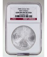 2006 Argento American Eagle Selezionato Da NGC Come Gemma Fior Primo Str... - $174.92