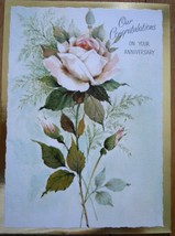 Vintage Hallmark Our Congratulation On Your Anniversary Card 1960s - £2.35 GBP