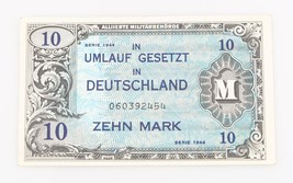 1944 Tedesco 10 Segno Nota XF Allied Occupation World Guerra II Extra So... - $1,551.23 MXN