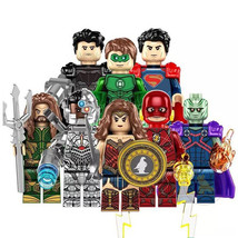 8Pcs Marvel Superhero Superman Green Lantern Aquaman Mini Figure Buildin... - $22.69