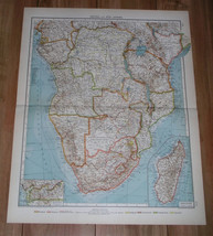 1914 Antique Map Of South / Central Africa / German Colonies Tanzania Namibia - £22.00 GBP