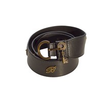 Blumarine Black Leather Key and Keyholes Women&#39;s Waist BELT size 46 - $78.21