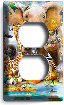 AFRICAN JUNGLE SAFARI ANIMALS OUTLET WALL PLATES INFANT BABY NURSERY ROO... - £7.26 GBP