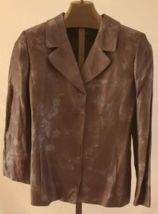 Ellen Tracy Linda Allard Black Tie Dye Blazer Jacket Size 8 Viscose/ramie - $19.79