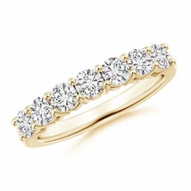 ANGARA 1.02Ct Half Eternity Seven Stone Natural Diamond Wedding Band in 14K Gold - £1,754.54 GBP