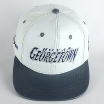 HOYAS GERORGETOWN COLLEGE TEAM BASEBALL LEATHER CAP, WHITE/GREY - $29.97