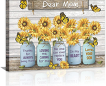 Mom Gifts from Son Sunflowers Canvas Painting to My Mom Framed Wall Art ... - $32.36