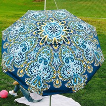 Beach and Grass Umbrella with Matching Travel Carrying Bag - Large 7 Feet 5 Inch - £46.51 GBP