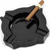 Ceramic Cigar Ashtray For Men, Durable Solid 4 Slot Cigar Holder, Large ... - $33.99