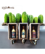 Set of 3 Rustic Solid Wood Pub Themed Coat Hangers Brass Hook - $626.77 MXN