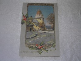 Vintage Reproduction Christmas Holiday Postcard Blown Up on Thick Wood Plaque  - £8.30 GBP