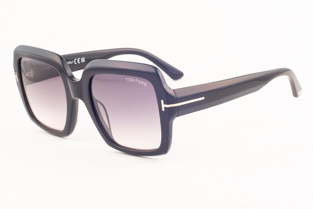 Tom Ford KAYA 1082 01B Shiny Black / Gray Gradient Sunglasses TF1082 01B 54mm