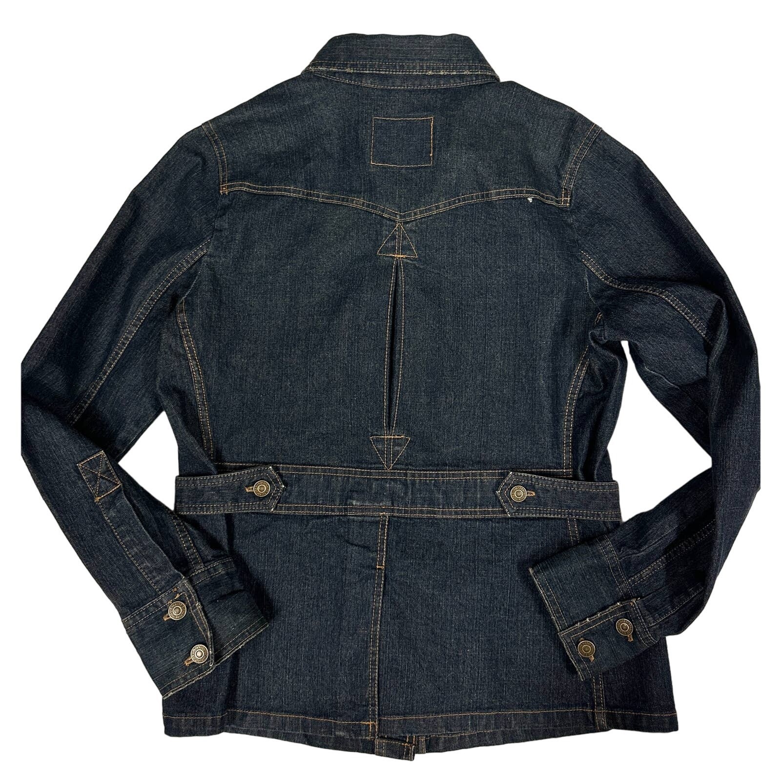 VTG Levi Strauss Denim Jacket 1940s Style Side Belts 4 Pocket Vented Back L Item image 7