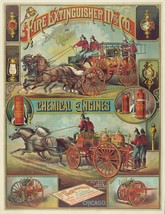 Wall Decor Poster.Home Room interior art.Fire Extinguisher.Early Firemen.11583 - £13.67 GBP+