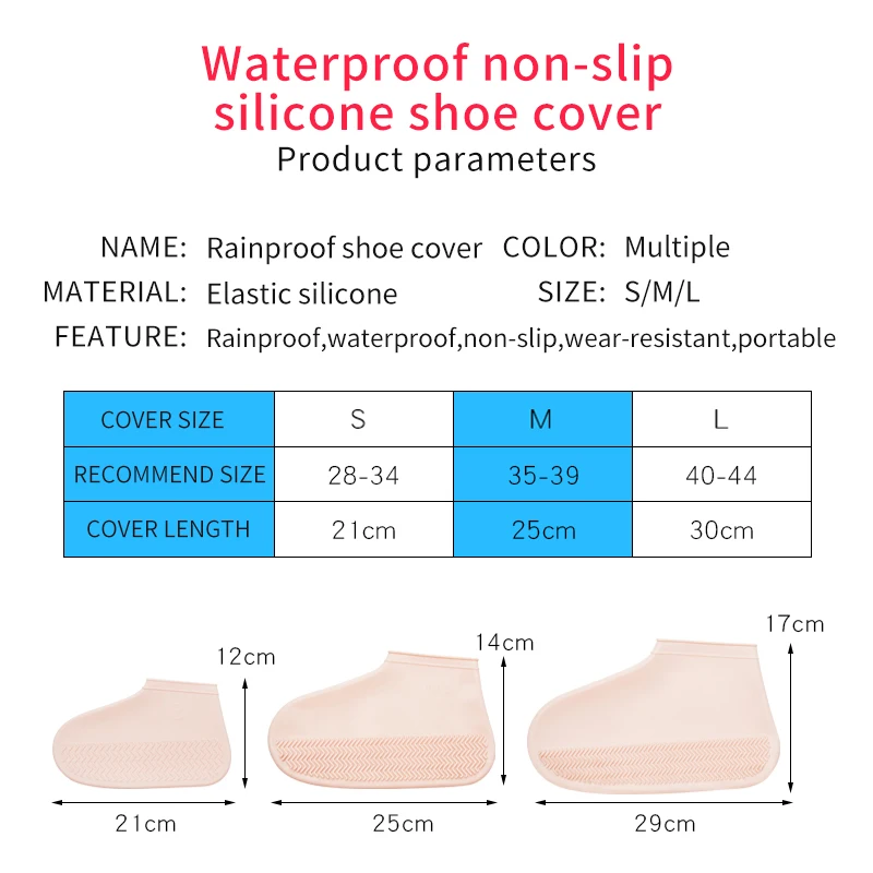 Sporting 1 Pair Reusable Latex Waterproof Rain Shoes Covers Slip-resistant Rubbe - £23.81 GBP