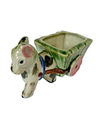 Donkey Pulling Planter Cart Pot Ceramic Made in Japan Hand Painted Vintage - £13.35 GBP