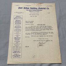 Port Arthur Building Materials Co Letter 1929  - €23,18 EUR