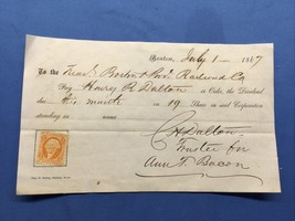 Boston and Providence Railroad Corp 1867 DIVIDEND PAYMENT - $374.73 MXN