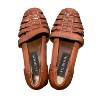 JG Hook Shoe Womens 11 Birdie Brown Woven Leather Slip On Sandal VTG 251... - $28.30