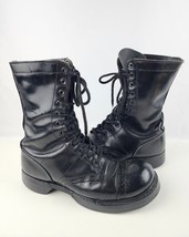 Vintgage Double H Brand Paratrooper Jump Boots Black Leather Size 7.5 D - $37.61