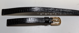 NOS Pulsar by Seiko Ladies 8mm Black Leather Faux Lizard Watch Band Mode... - $21.77