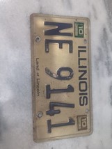 Vintage 1970&#39;s Illinois &quot;Land Of Lincoln&quot; License Plate NE 9141 Expired - £7.79 GBP