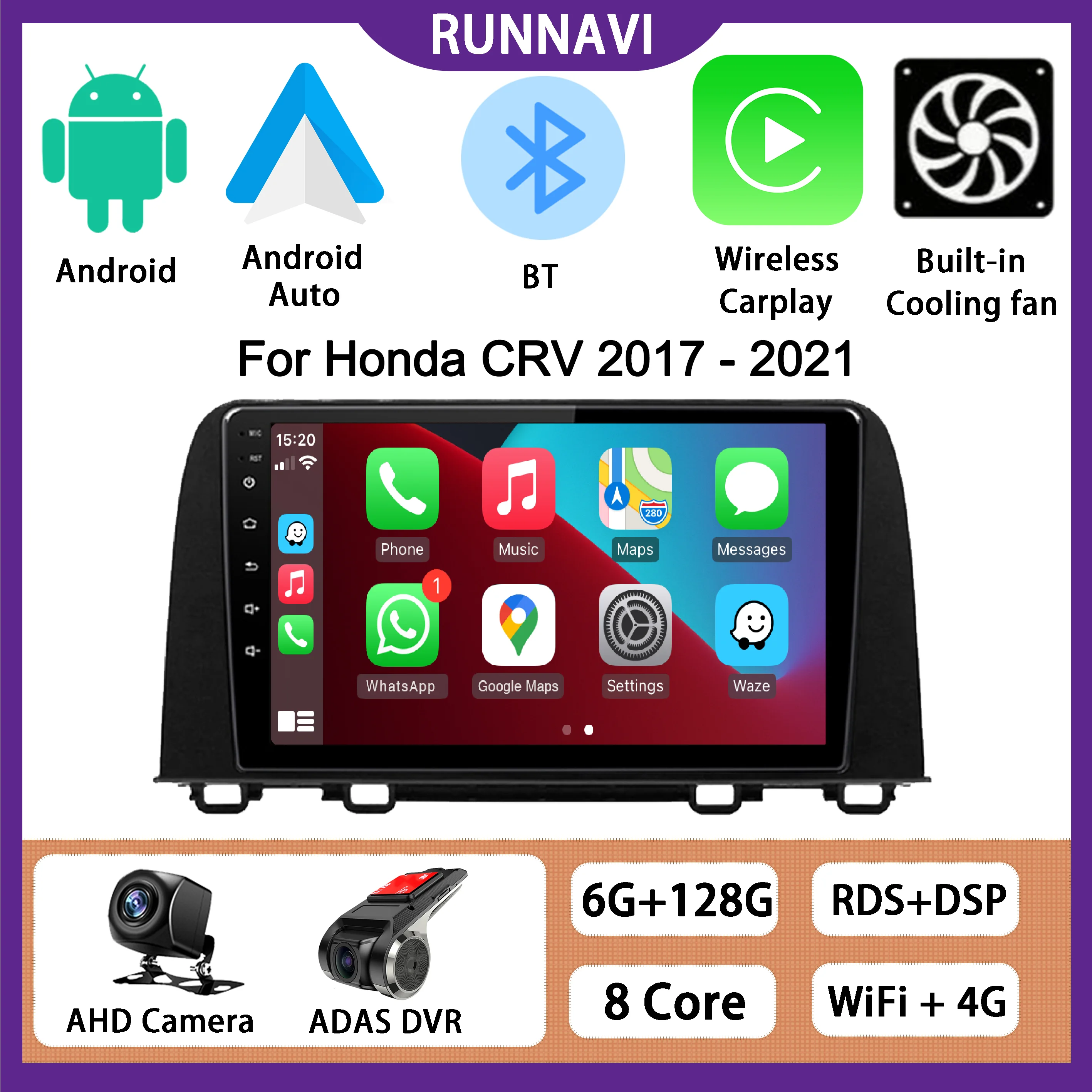 For Honda CRV 2017 2018 2019 2020 2021 Android 13 Car Radio Stereo Multi... - £144.75 GBP+