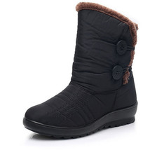 Snow Boots Brand Women Winter Boots Button lady Shoes Antiskid Waterproof Flexib - £28.04 GBP