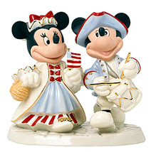 Lenox Disney Mickey&#39;s Patriotic Parade Mickey &amp; Minnie Figurine New - $268.90