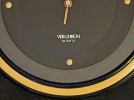 1980 Verichron Mid Century Modernist Colorblock Yellow Black Wall Clock Working - £254.08 GBP