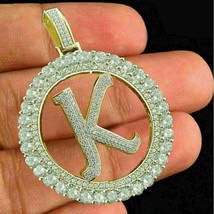 14k Yellow Gold Plated 2.50Ct Round Cut Lab-Created Diamond Alphabet &quot;K&quot;... - $247.49