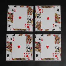 Large Playing Card Ceramic Coaster Set Ace Of Hearts Design With Cork Back - £19.76 GBP