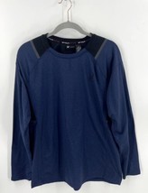 Spyder Active Mens Shirt Size M Blue Black Ribbed Detail Long Sleeve Wor... - £23.37 GBP