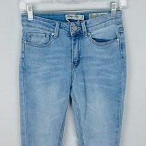 Indigo Rein Womens Juniors Jeans Bohemian Embroidered Accents Raw Hem 5 / 26 - £18.04 GBP