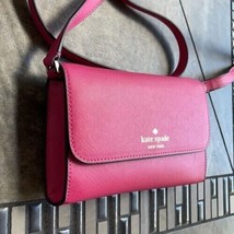 Kate Spade Brynn Flap Saffiano Crossbody Pink Ruby K4804 NWT $239 Retail - £63.63 GBP