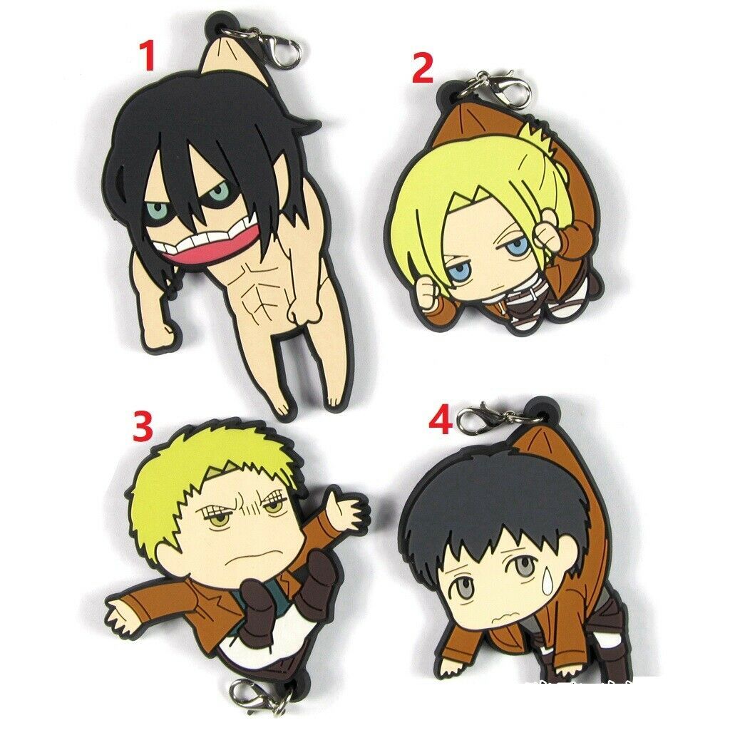 Japan Anime Attack on Titan Rubber Strap Charm Eren Levi Rivaille Keychain Gift - $4.54 - $4.93