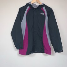 NORTH FACE Hyvent Lined Wind Rain Jacket Women’s Small Gray Purple Full ... - £42.88 GBP