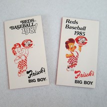 Vintage 1981 &amp; 1985 Cincinnati Reds Pocket Schedules Frisch&#39;s Big Boy Ad RARE! - £15.97 GBP