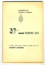 27th Annual Honors Day Program University of Illinois at Urbana 1951 - £21.95 GBP
